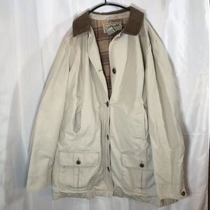 L.L. Bean Barn Coat Khaki Tan 2XL Womens Lined Canvas